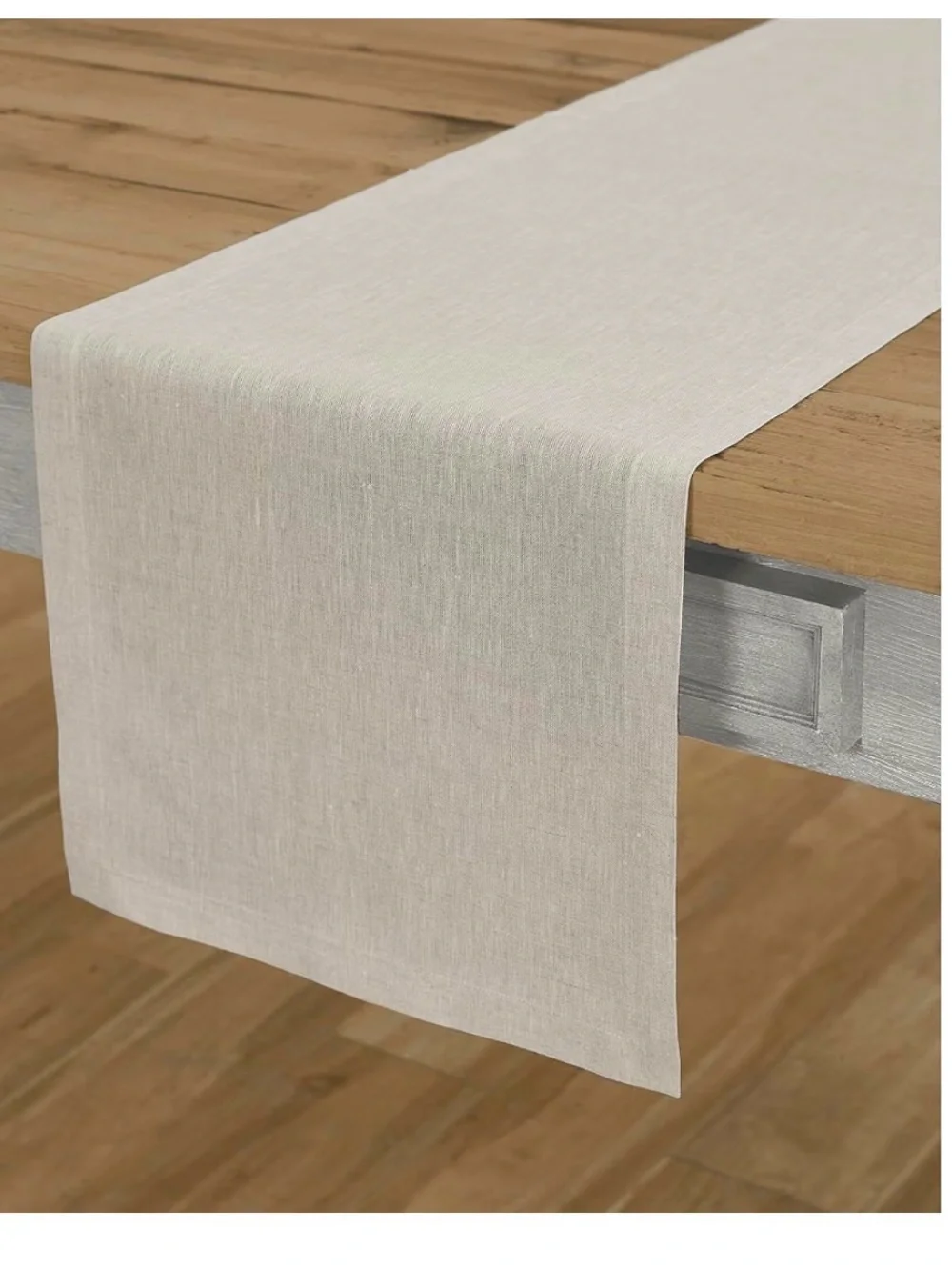 Athena Cream Linen Table Runner 14 by 60